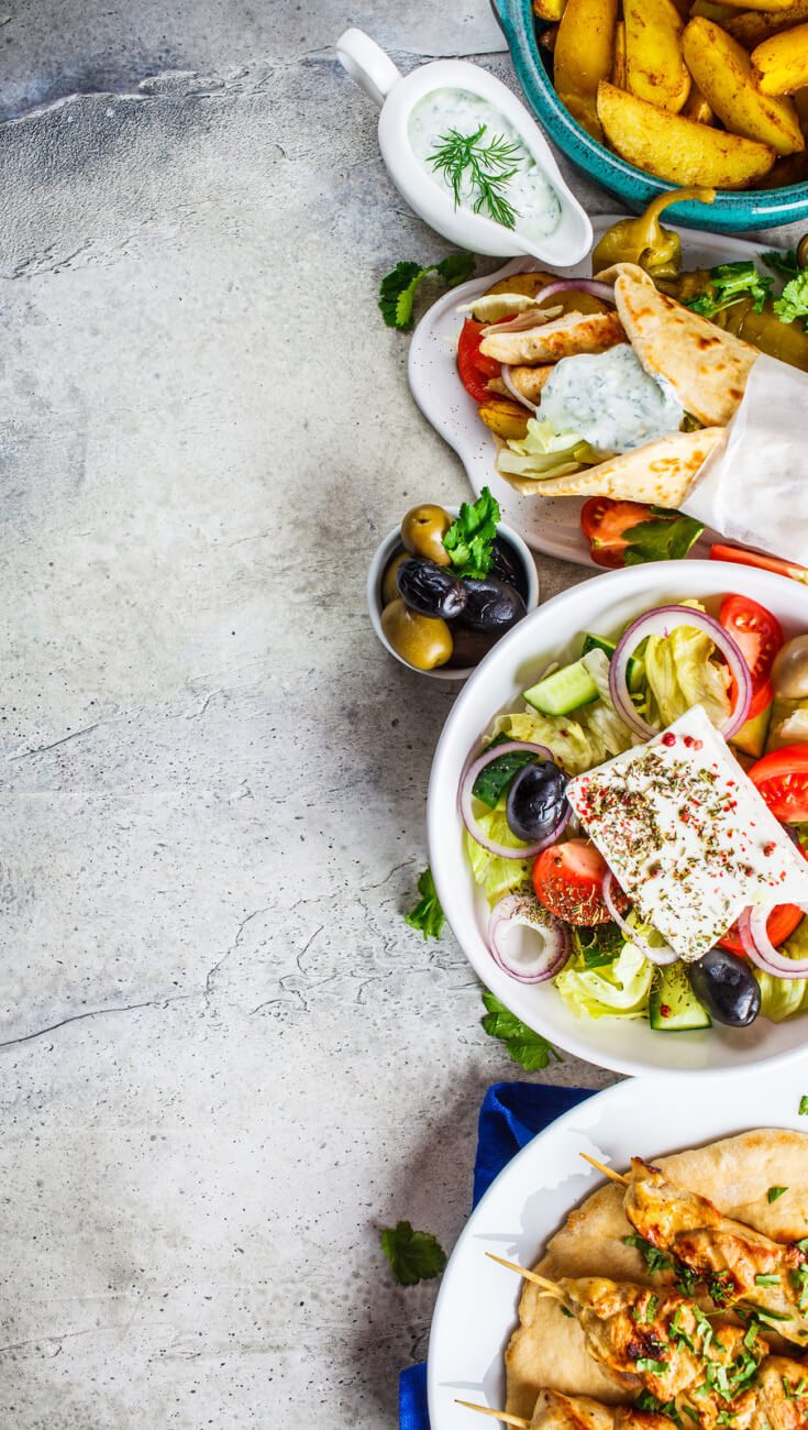 food in greek tavern in thasos